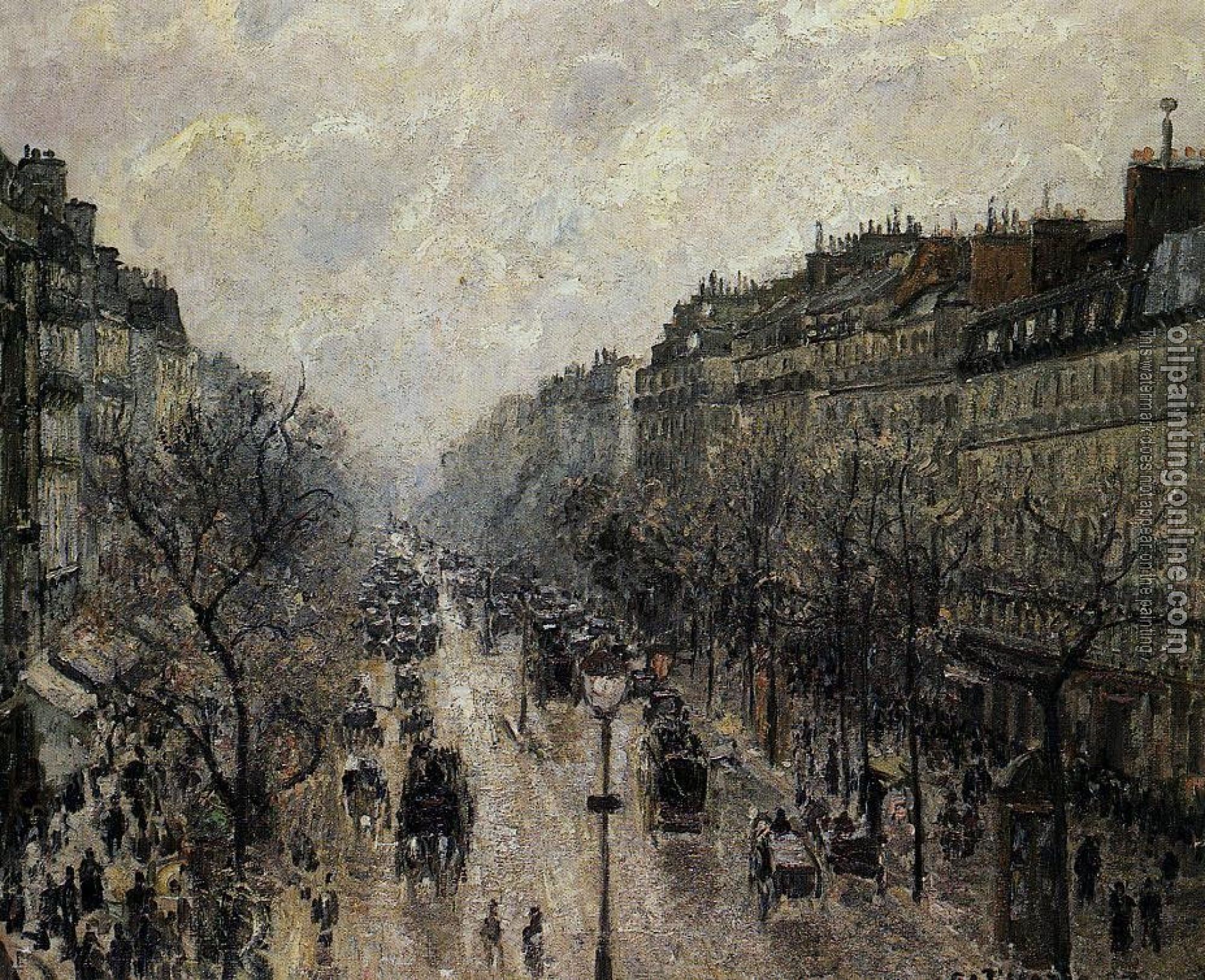 Pissarro, Camille - Boulevard Montmartre, Foggy Morning